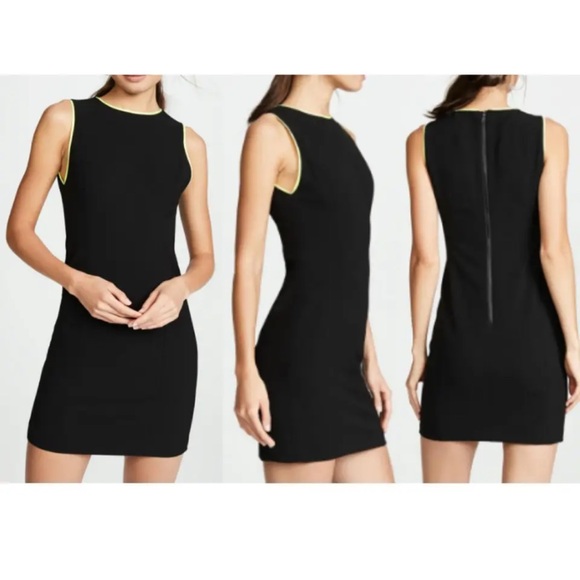 Alice + Olivia Colin Acetate Dress in Black Neon size 6 - Picture 5 of 8